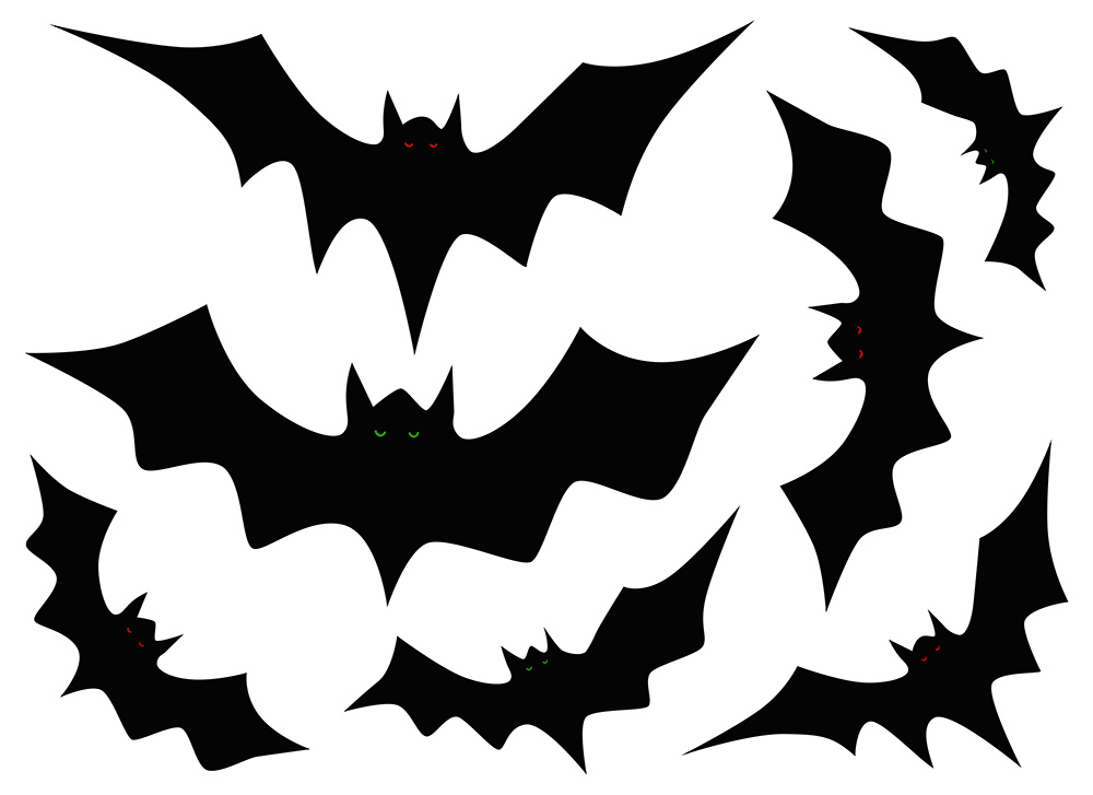 Autocollants de fenêtre - Chauves-souris volantes pour Halloween