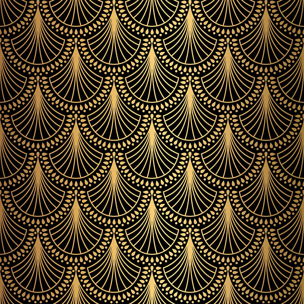 Papier peint photo - Design art déco décoratif en noir et or